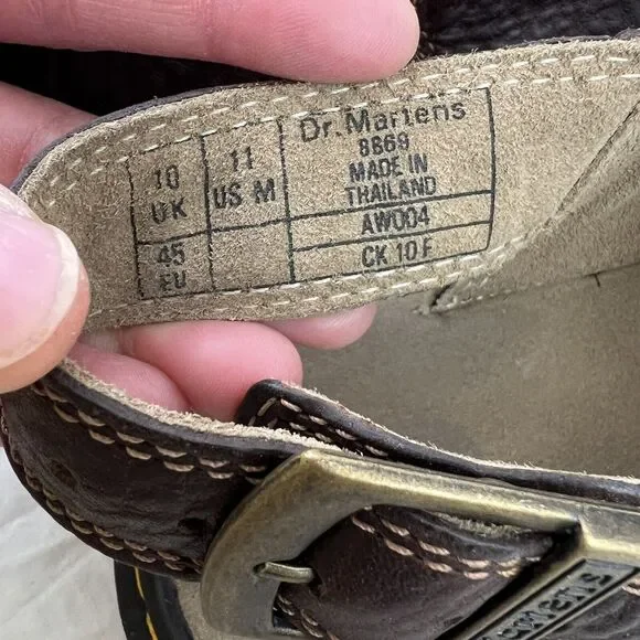 Dr. Martens Men Sz 11 Vtg Y2K Brown AirWare Chunky Fisherman Leather Sandals EUC - Picture 11 of 12